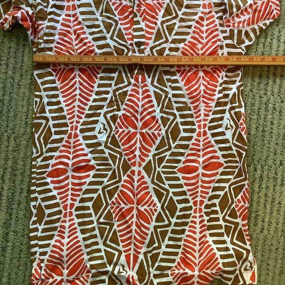 Missing Polynesia Pullover Top Small Adult Orange Brown - Picture 7 of 7